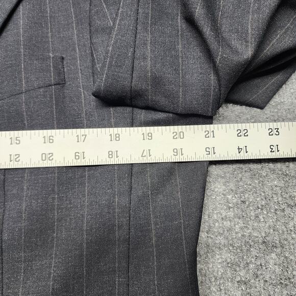 Vintage Chaps Ralph Lauren 100% WOOL Pinstripe Suit Jacket Blazer Men's Size 40R - Picture 7 of 10